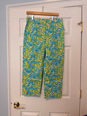 Lilly Pulitzer Vintage Pants (Yellow with Green and Blue)- Size 10